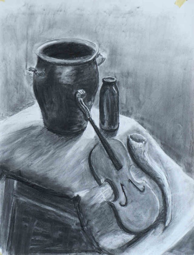 painting Violin and horn 2022